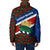 Cayman Islands Xmas Padded Jacket Christmas Plaid Turtle and Coat of Arms Red Green Blue - Wonder Print Shop