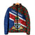 Cayman Islands Xmas Padded Jacket Christmas Plaid Turtle and Coat of Arms Red Green Blue - Wonder Print Shop