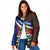 Cayman Islands Xmas Padded Jacket Christmas Plaid Turtle and Coat of Arms Red Green Blue - Wonder Print Shop