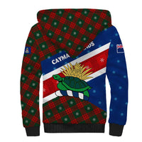 Cayman Islands Xmas Sherpa Hoodie Christmas Plaid Turtle and Coat of Arms Red Green Blue - Wonder Print Shop