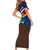 Cayman Islands Xmas Short Sleeve Bodycon Dress Christmas Plaid Turtle and Coat of Arms Red Green Blue - Wonder Print Shop