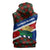 Cayman Islands Xmas Sleeveless Zip Hoodie Christmas Plaid Turtle and Coat of Arms Red Green Blue - Wonder Print Shop