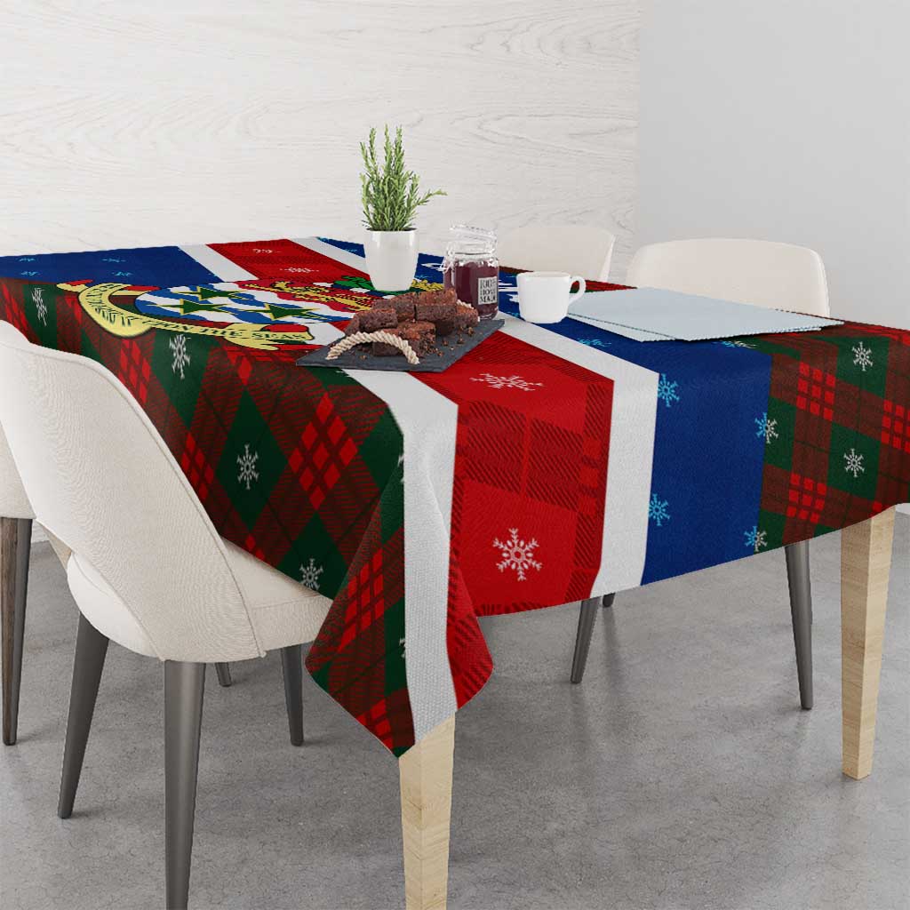 Cayman Islands Xmas Tablecloth Christmas Plaid Turtle and Coat of Arms Red Green Blue - Wonder Print Shop
