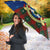 Cayman Islands Xmas Umbrella Christmas Plaid Turtle and Coat of Arms Red Green Blue - Wonder Print Shop