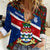 Cayman Islands Xmas Women Casual Shirt Christmas Plaid Turtle and Coat of Arms Red Green Blue - Wonder Print Shop