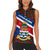 Cayman Islands Xmas Women Sleeveless Polo Shirt Christmas Plaid Turtle and Coat of Arms Red Green Blue - Wonder Print Shop