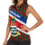 Cayman Islands Xmas Women Sleeveless Polo Shirt Christmas Plaid Turtle and Coat of Arms Red Green Blue - Wonder Print Shop