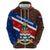 Cayman Islands Xmas Zip Hoodie Christmas Plaid Turtle and Coat of Arms Red Green Blue - Wonder Print Shop