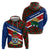 Cayman Islands Xmas Zip Hoodie Christmas Plaid Turtle and Coat of Arms Red Green Blue - Wonder Print Shop