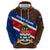 Cayman Islands Xmas Zip Hoodie Christmas Plaid Turtle and Coat of Arms Red Green Blue - Wonder Print Shop