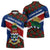 Cayman Islands Xmas Zipper Polo Shirt Christmas Plaid Turtle and Coat of Arms Red Green Blue - Wonder Print Shop