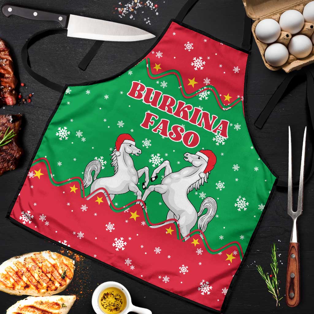 Christmas Burkina Faso Apron Snowflake Horses and Coat of Arms - Wonder Print Shop
