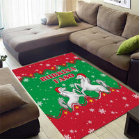 Christmas Burkina Faso Area Rug Snowflake Horses and Coat of Arms - Wonder Print Shop