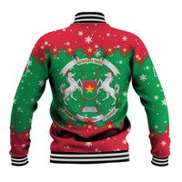 Christmas Burkina Faso Baseball Jacket Snowflake Horses and Coat of Arms - Wonder Print Shop