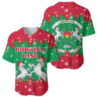 Christmas Burkina Faso Baseball Jersey Snowflake Horses and Coat of Arms - Wonder Print Shop