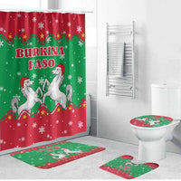 Christmas Burkina Faso Bathroom Set Snowflake Horses and Coat of Arms - Wonder Print Shop