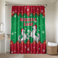 Christmas Burkina Faso Bathroom Set Snowflake Horses and Coat of Arms - Wonder Print Shop