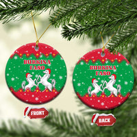 Christmas Burkina Faso Ceramic Ornament Snowflake Horses and Coat of Arms - Wonder Print Shop