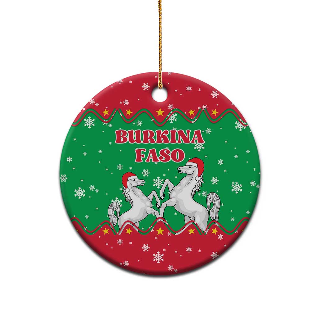 Christmas Burkina Faso Ceramic Ornament Snowflake Horses and Coat of Arms - Wonder Print Shop