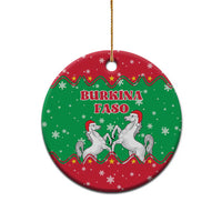 Christmas Burkina Faso Ceramic Ornament Snowflake Horses and Coat of Arms - Wonder Print Shop