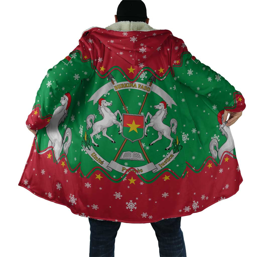 Christmas Burkina Faso Cloak Snowflake Horses and Coat of Arms - Wonder Print Shop