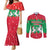 Christmas Burkina Faso Couples Matching Mermaid Dress and Long Sleeve Button Shirt Snowflake Horses and Coat of Arms - Wonder Print Shop