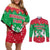 Christmas Burkina Faso Couples Matching Off Shoulder Short Dress and Long Sleeve Button Shirt Snowflake Horses and Coat of Arms - Wonder Print Shop