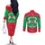 Christmas Burkina Faso Couples Matching Off The Shoulder Long Sleeve Dress and Long Sleeve Button Shirt Snowflake Horses and Coat of Arms - Wonder Print Shop