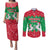 Christmas Burkina Faso Couples Matching Puletasi and Long Sleeve Button Shirt Snowflake Horses and Coat of Arms - Wonder Print Shop