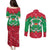 Christmas Burkina Faso Couples Matching Puletasi and Long Sleeve Button Shirt Snowflake Horses and Coat of Arms - Wonder Print Shop