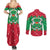 Christmas Burkina Faso Couples Matching Summer Maxi Dress and Long Sleeve Button Shirt Snowflake Horses and Coat of Arms - Wonder Print Shop
