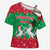Christmas Burkina Faso Cross Shoulder Shirt Snowflake Horses and Coat of Arms - Wonder Print Shop