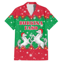 Christmas Burkina Faso Family Matching Mermaid Dress and Hawaiian Shirt Snowflake Horses and Coat of Arms - Wonder Print Shop