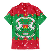 Christmas Burkina Faso Family Matching Mermaid Dress and Hawaiian Shirt Snowflake Horses and Coat of Arms - Wonder Print Shop