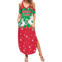 Christmas Burkina Faso Family Matching Summer Maxi Dress and Hawaiian Shirt Snowflake Horses and Coat of Arms - Wonder Print Shop