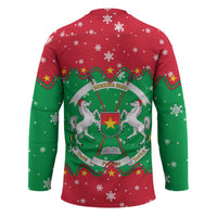 Christmas Burkina Faso Hockey Jersey Snowflake Horses and Coat of Arms - Wonder Print Shop