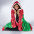 Christmas Burkina Faso Hooded Blanket Snowflake Horses and Coat of Arms - Wonder Print Shop