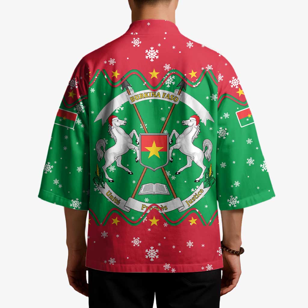 Christmas Burkina Faso Kimono Snowflake Horses and Coat of Arms - Wonder Print Shop