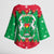 Christmas Burkina Faso Kimono Sleeve Blouse Snowflake Horses and Coat of Arms - Wonder Print Shop