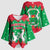 Christmas Burkina Faso Kimono Sleeve Blouse Snowflake Horses and Coat of Arms - Wonder Print Shop