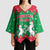 Christmas Burkina Faso Kimono Sleeve Blouse Snowflake Horses and Coat of Arms - Wonder Print Shop