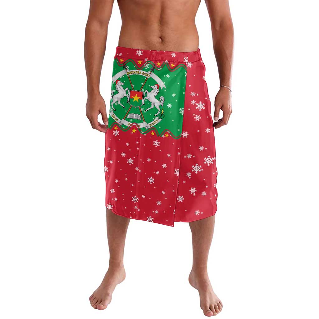 Christmas Burkina Faso Lavalava Snowflake Horses and Coat of Arms - Wonder Print Shop