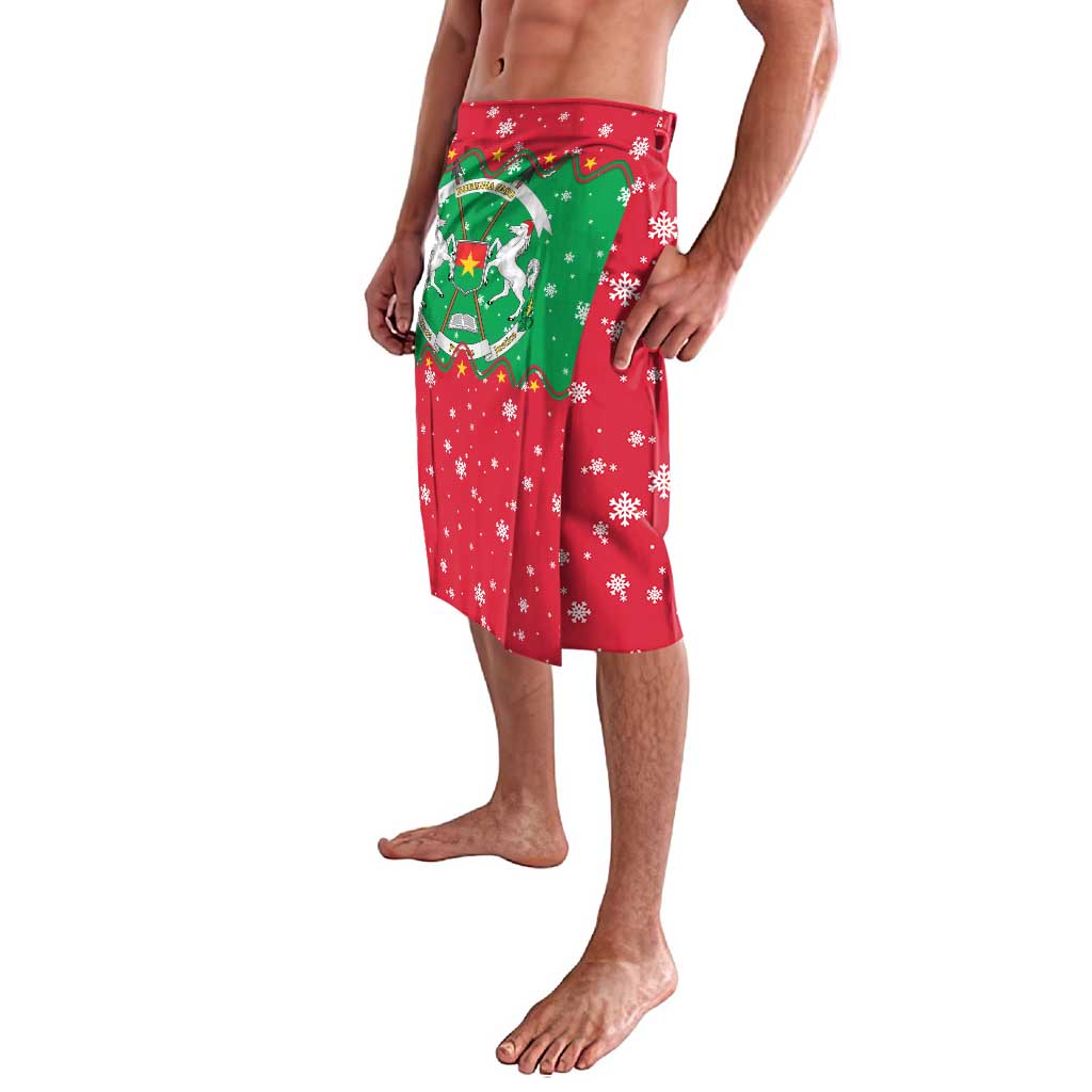 Christmas Burkina Faso Lavalava Snowflake Horses and Coat of Arms - Wonder Print Shop