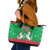 Christmas Burkina Faso Leather Tote Bag Snowflake Horses and Coat of Arms - Wonder Print Shop