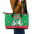 Christmas Burkina Faso Leather Tote Bag Snowflake Horses and Coat of Arms - Wonder Print Shop