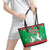 Christmas Burkina Faso Leather Tote Bag Snowflake Horses and Coat of Arms - Wonder Print Shop