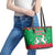 Christmas Burkina Faso Leather Tote Bag Snowflake Horses and Coat of Arms - Wonder Print Shop