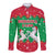 Christmas Burkina Faso Long Sleeve Button Shirt Snowflake Horses and Coat of Arms - Wonder Print Shop