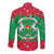 Christmas Burkina Faso Long Sleeve Button Shirt Snowflake Horses and Coat of Arms - Wonder Print Shop