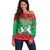 Christmas Burkina Faso Off Shoulder Sweater Snowflake Horses and Coat of Arms - Wonder Print Shop